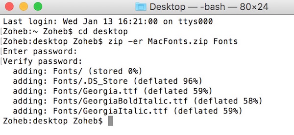 Zip su Mac