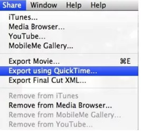 Export Quicktime