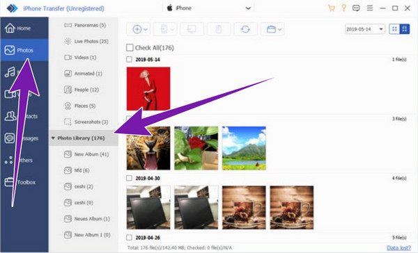 iTunes reconnaît les photos de transfert iPhone