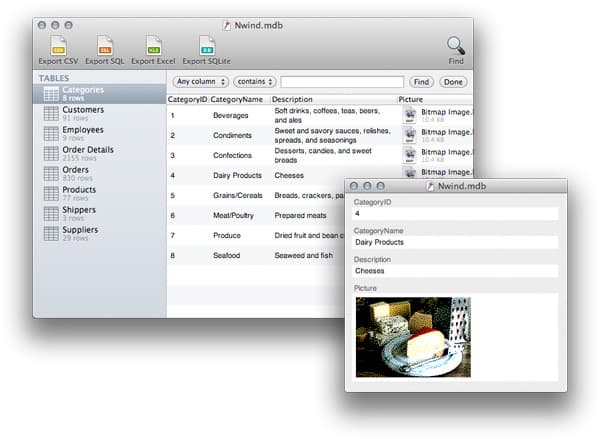 MDB Viewer pour Mac