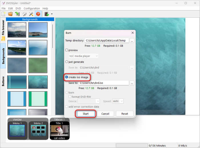 Convert MP4 to ISO Dvdstyler