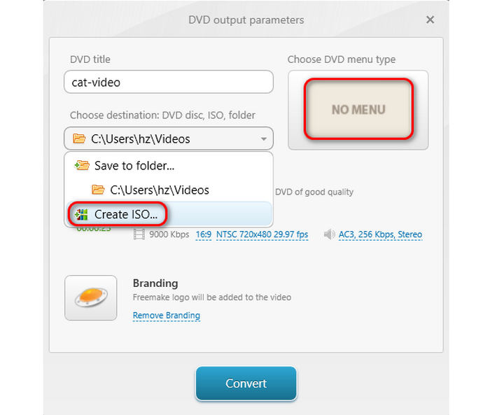 Convert MP4 to ISO Freemake