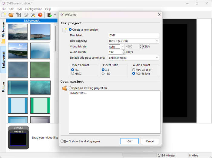 ISO Format Settings DVDstyler