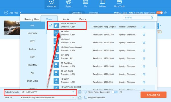 Tipard Choose Mp4 Output Format