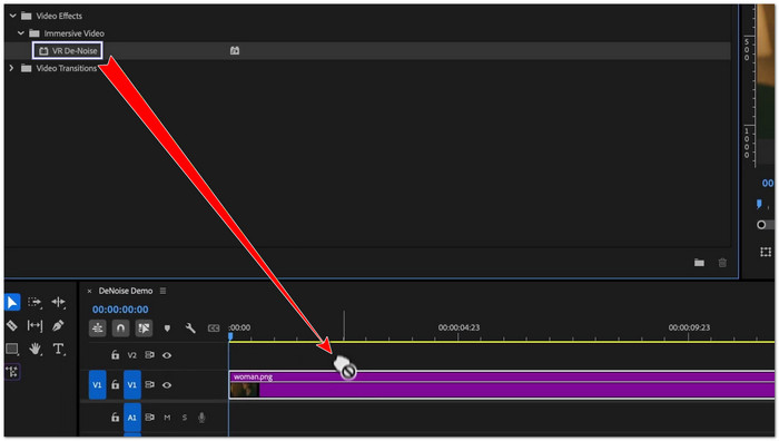 Add the VR DeNoise effect