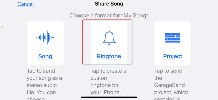 Exporteren als iPhone-beltoon