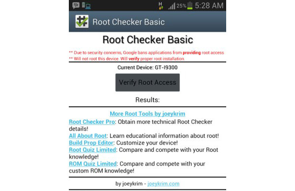 Controlla lo stato di root del telefono Android