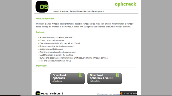 Ophcrack Installer