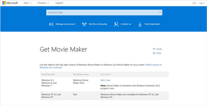 احصل على Windows Movie Maker