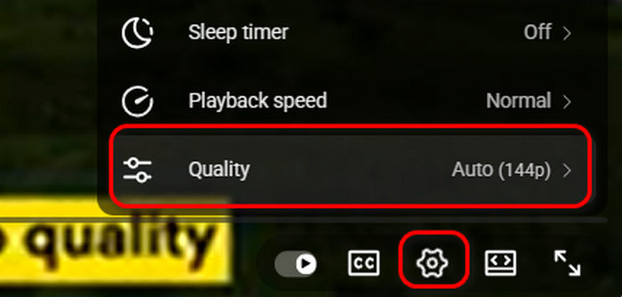Adjust Video Quality in YouTube