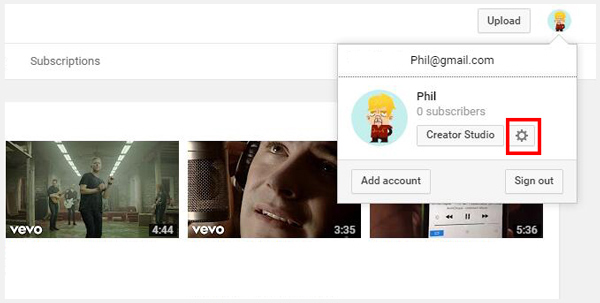 Configuraciones de YouTube