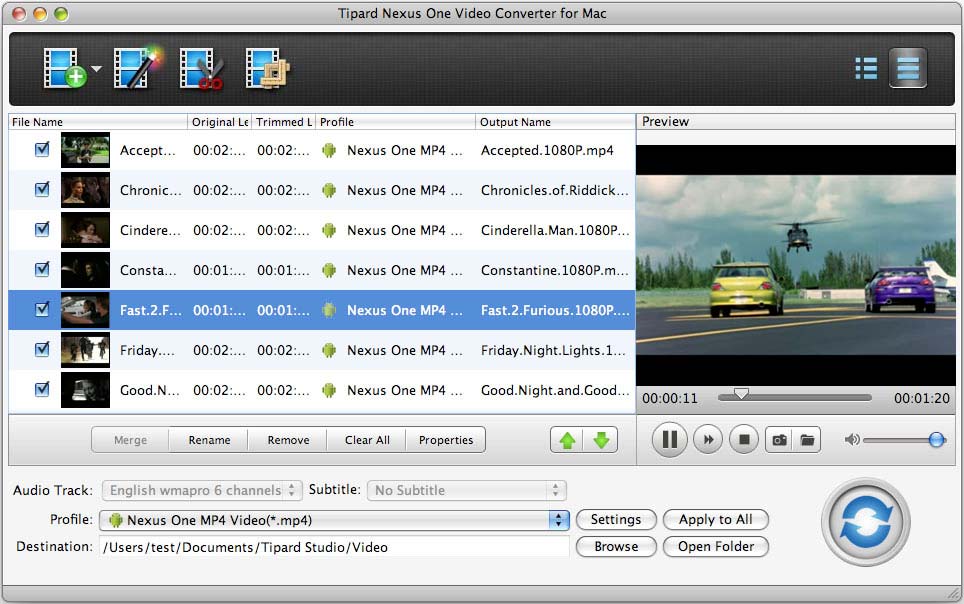 Tipard Nexus One Video Converter for Mac software