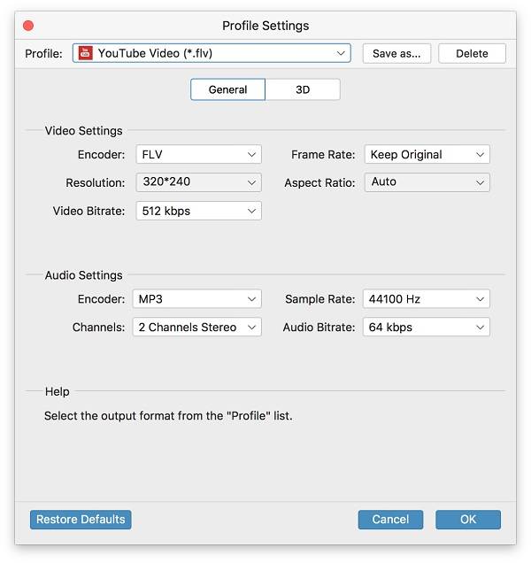 configuración de perfil