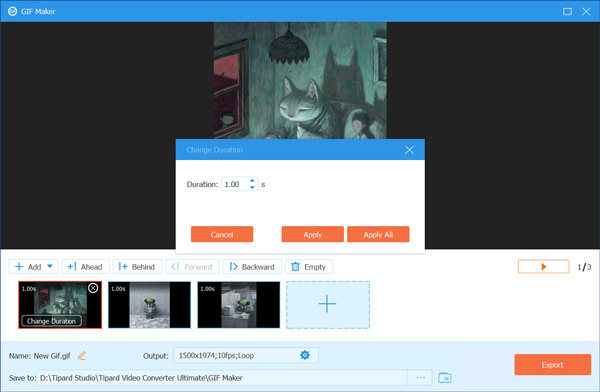 Cambia durata gif maker