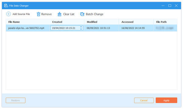 Modifica data file