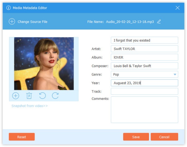 Video Converter Ultimate Edit tag id3