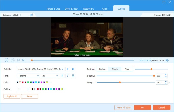 Video Converter Ultimateの字幕を編集