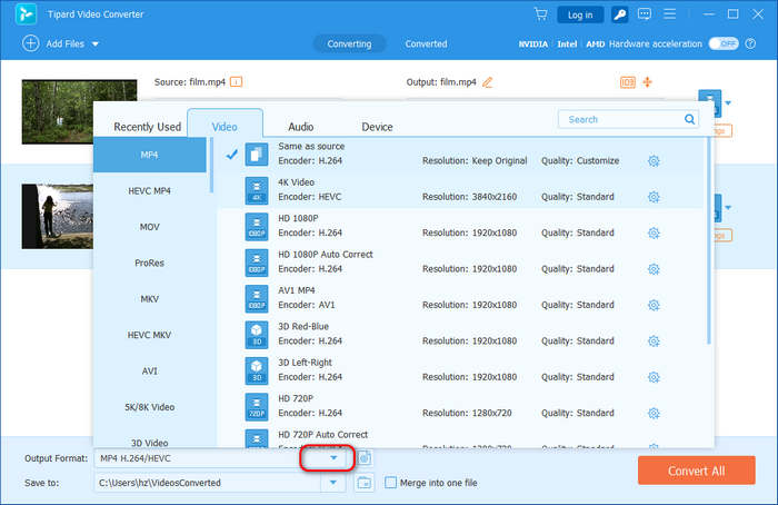 Choose Output Format