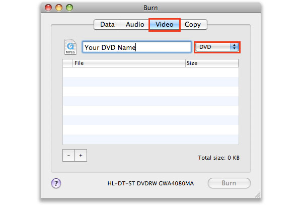 Masterizza DVD su Mac