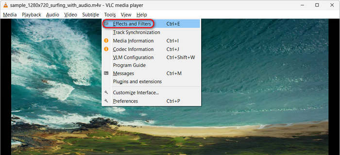 Choose Effects And Filters VLC