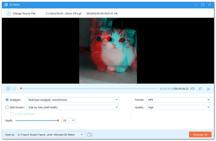 Tipard Video Converter Ultimate Best 3D GIF Maker