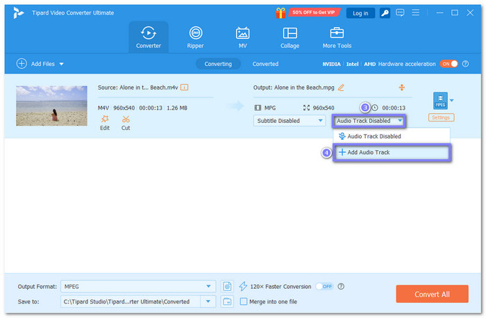 Click Add Audio Track
