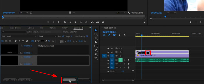 Premiere New Caption