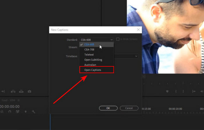 Premiere Open Caption