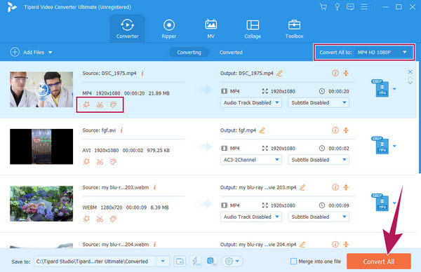 Configuración Tipard Convertir