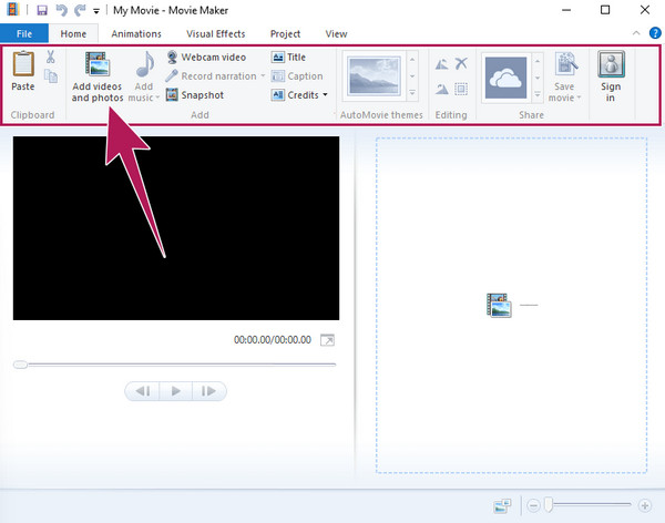 Windows Movie Maker Tilføj video