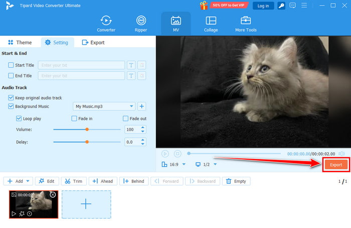 Export Button Tipard