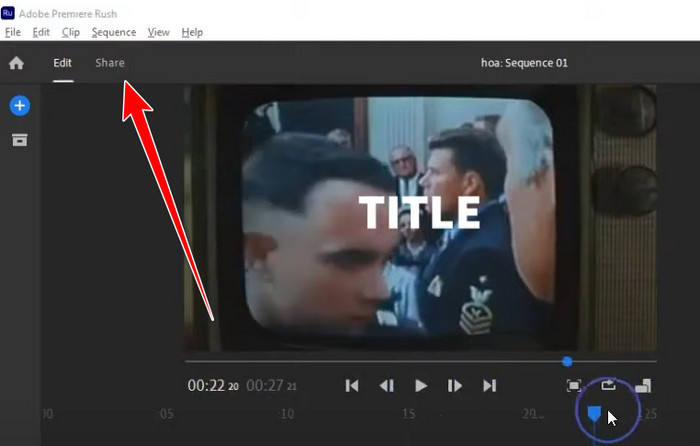 Share Button Premiere Rush