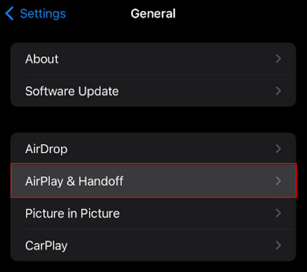 Recurso de transferência AirPlay