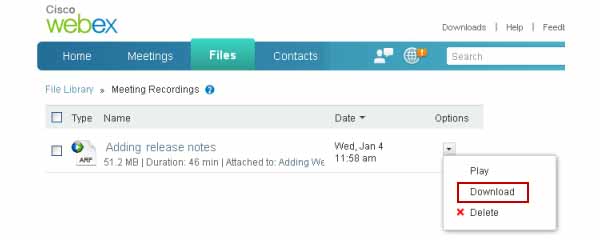 Webex Download fil