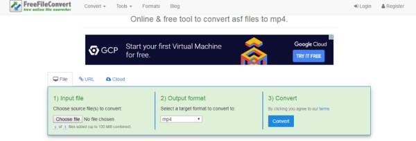 Converti ASF in MP4 Freefileconvert