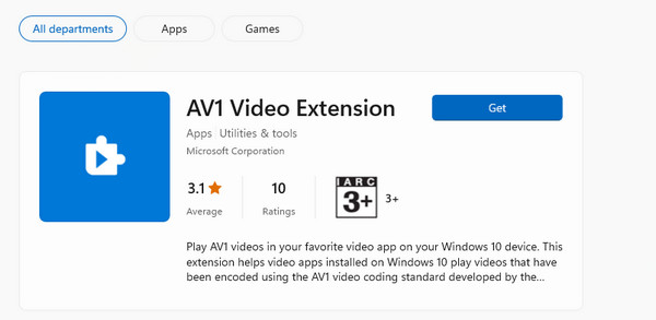 Extension vidéo AV1