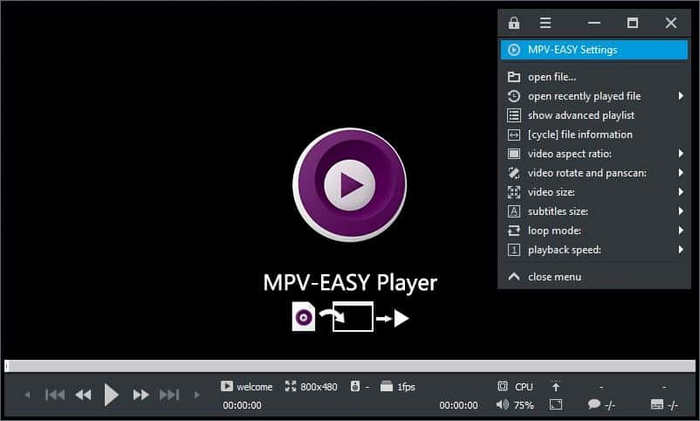 MPV Easy Player Menu