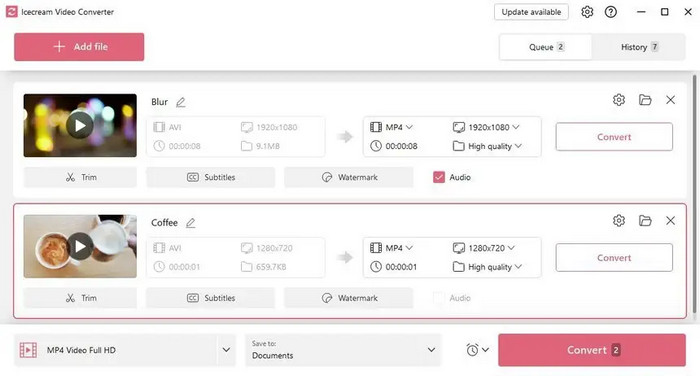 Icecream Video Converter Interface