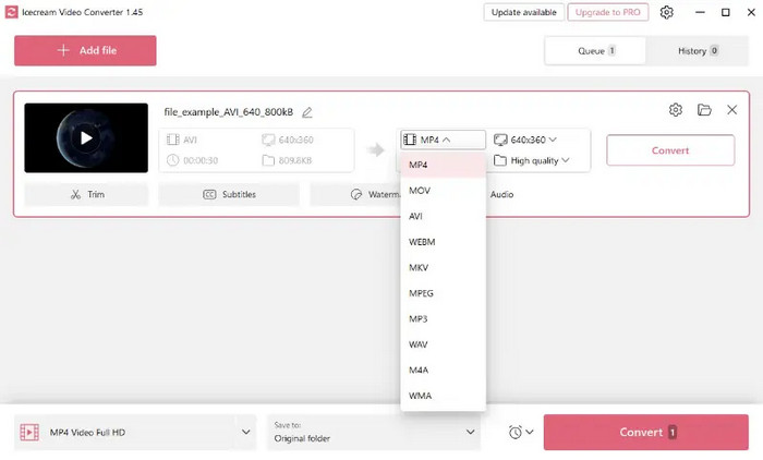 Icecream Video Converter Video