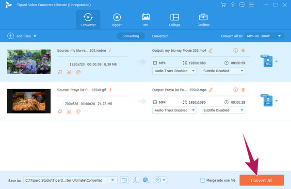 Convertidor AV1 Tipard Convertir