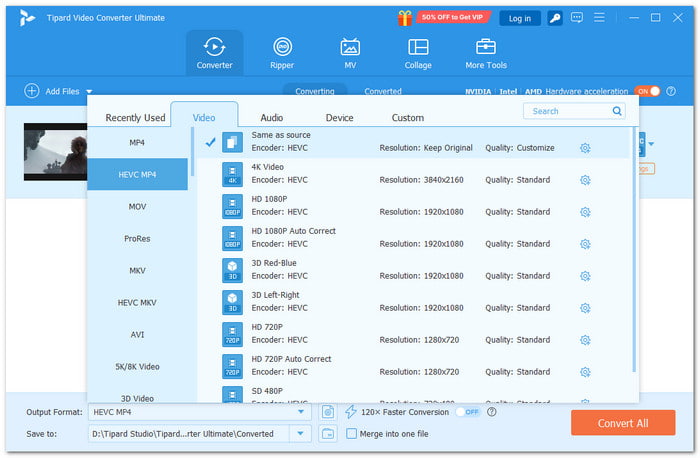 Tipard Video Converter Ultimate AV1 Converter