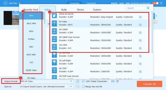 Output Format Upscale Video Tipard