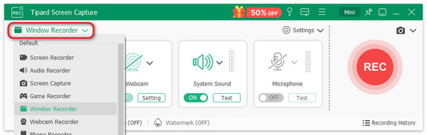 Choose Window Recorder
