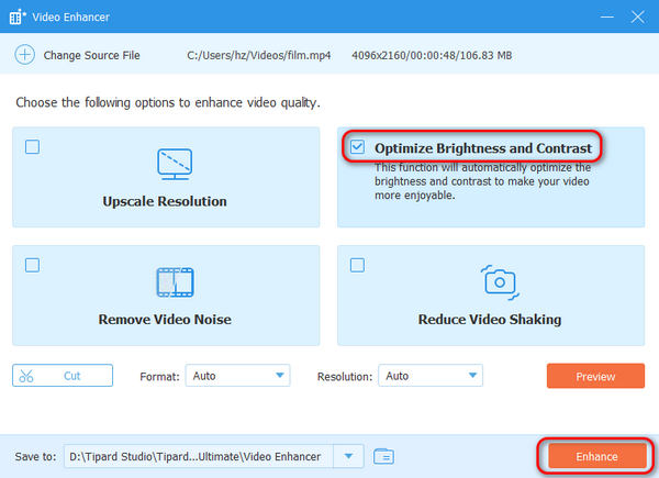 Automatically Brighten a Video Tipard