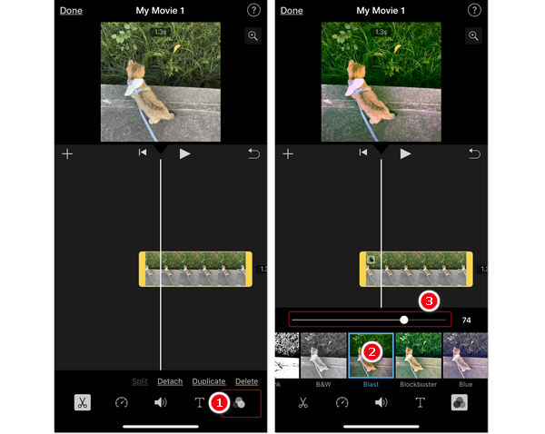 Make Video Brighter on iPhone in iMovie
