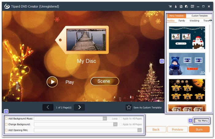 Choose a DVD Menu Or Skip It For a Data Disc