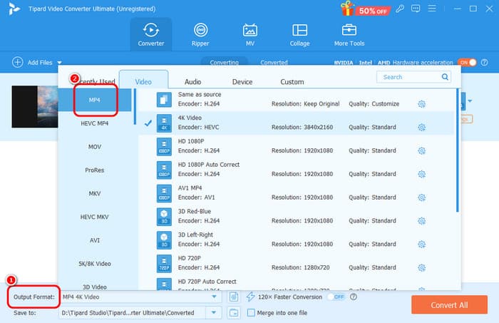 Output Format MP4 Tipard