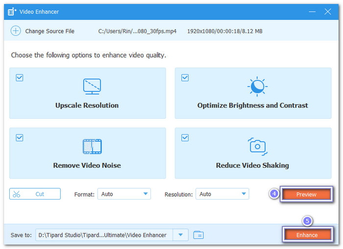 Preview And Enhance The Video