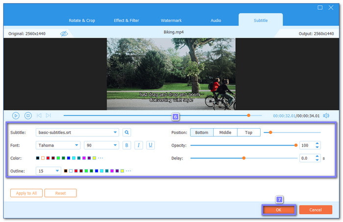 Adjust Subtitle Style and Timing