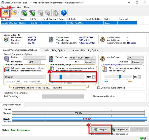 Ανοίξτε το Adjust Compress